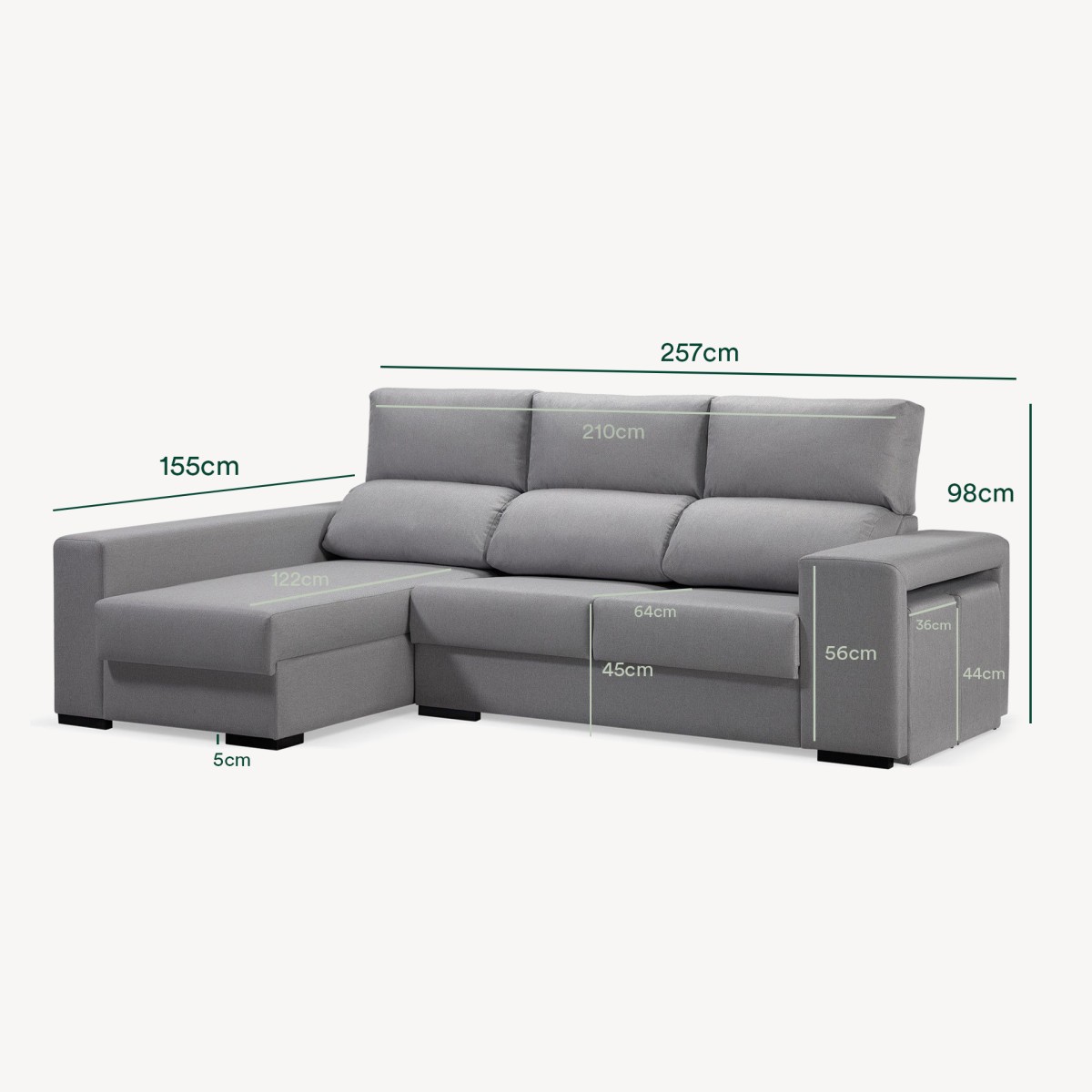 Chaise Longue Arkansas Dakota Esquerda
