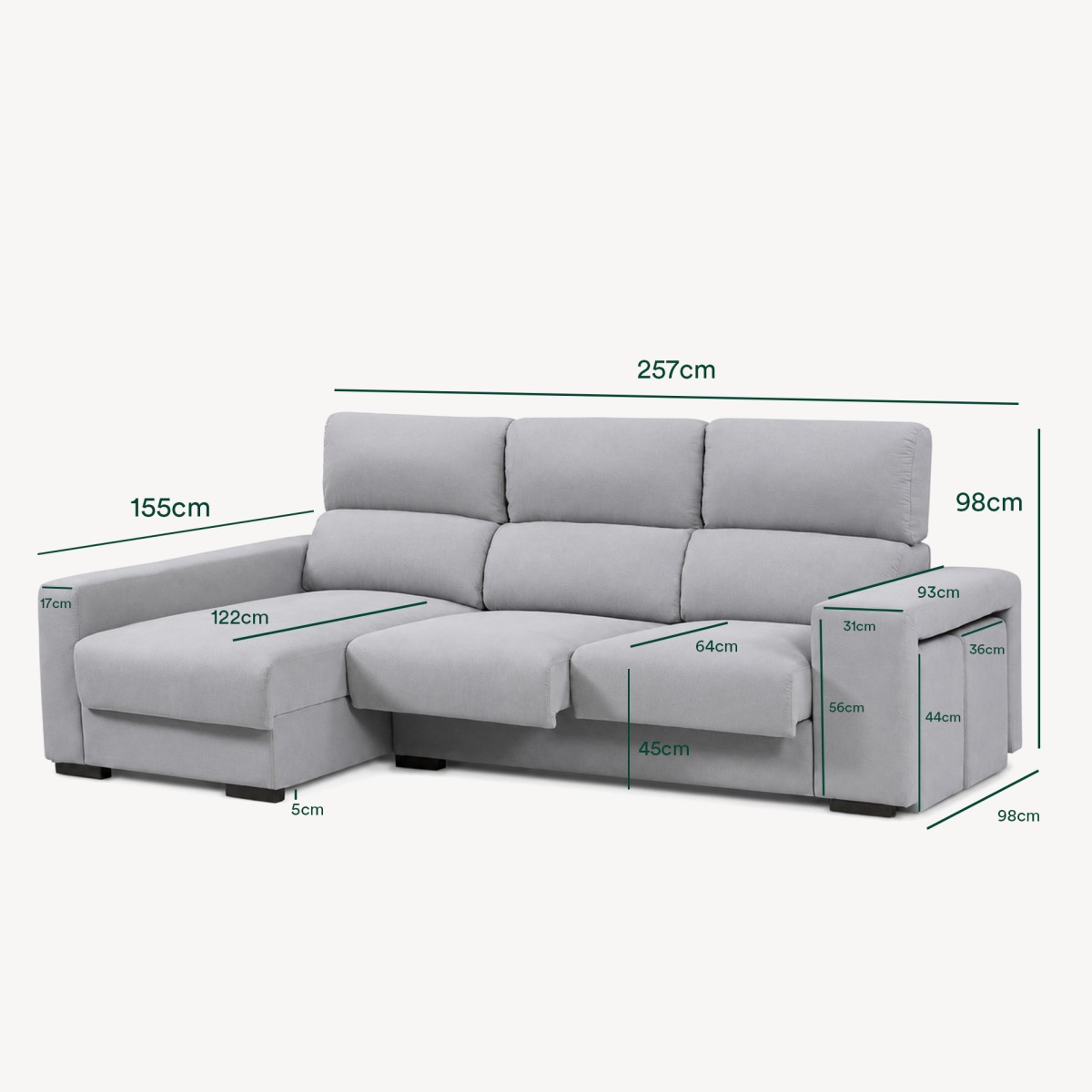 Sof� Chaise Longue Arkansas Esquerda