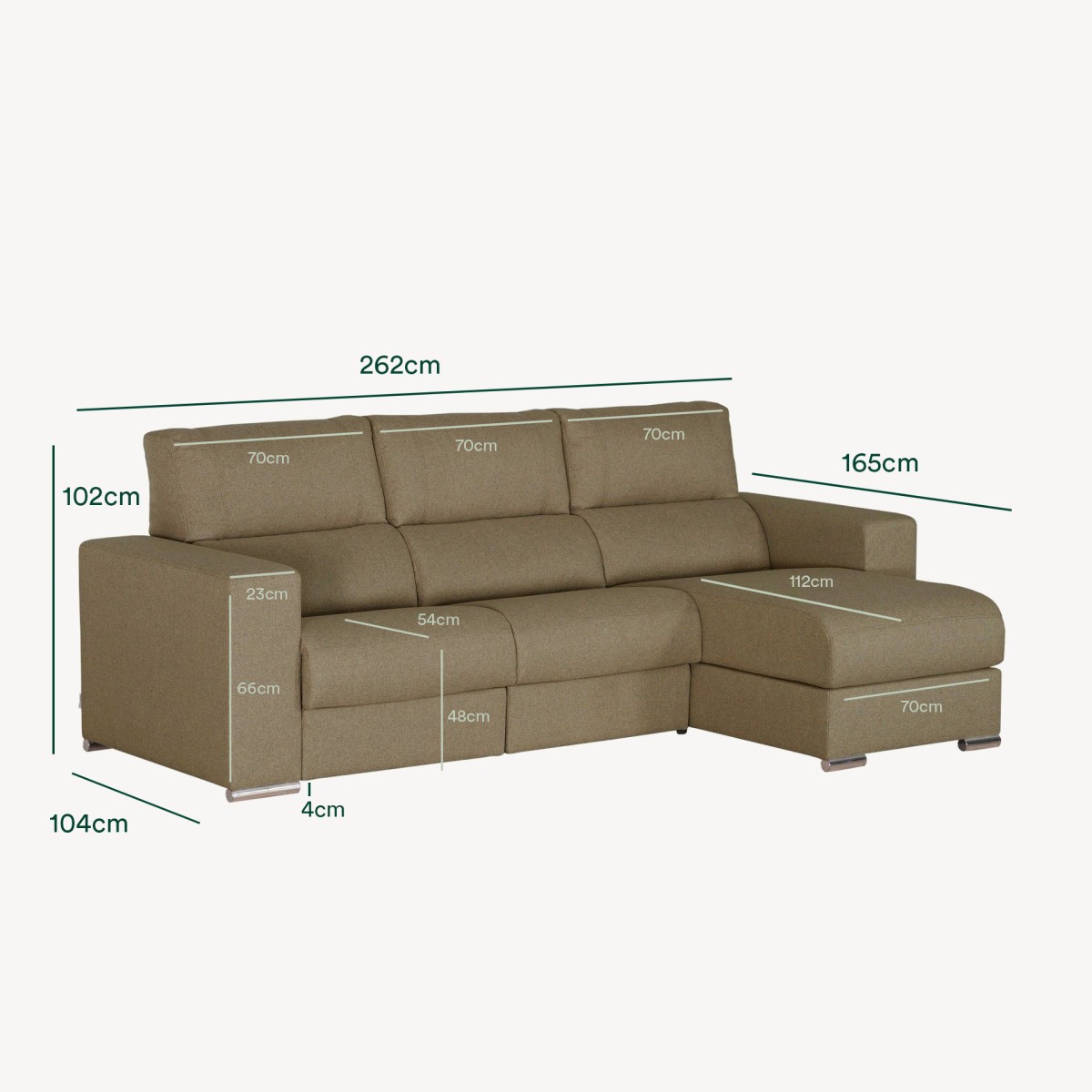 Sofá Chaise Longue Washington com Relax Elétrico