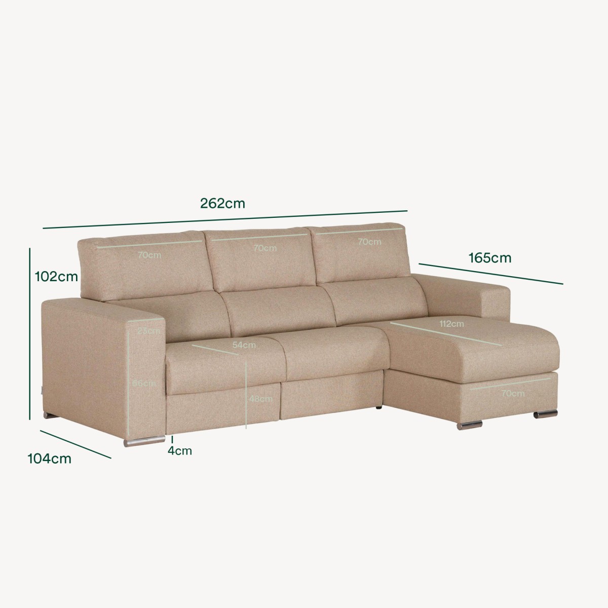 Sofá Chaise Longue Washington com Relax Elétrico