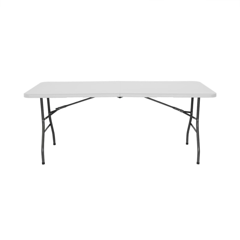 Mesa Dobrável Tenerife Branca 180cm Retangular Portátil