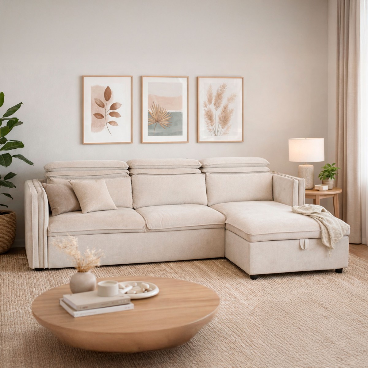 Sofá Chaise Longue Blaine Direita com cama