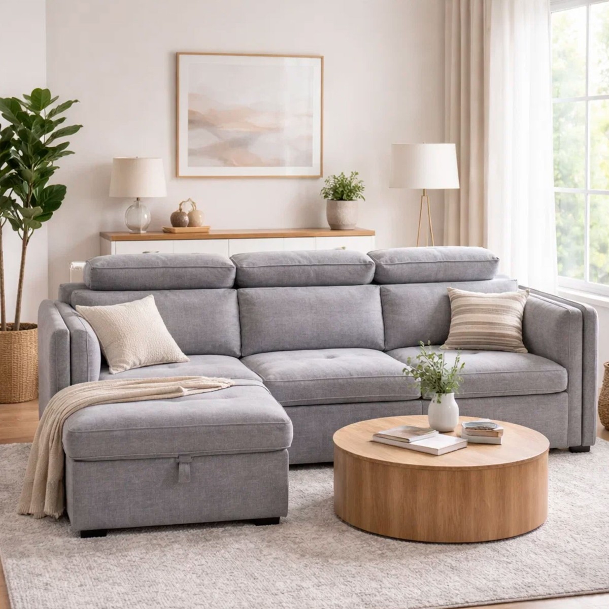 Sofá Chaise Longue Blaine Esquerda com cama