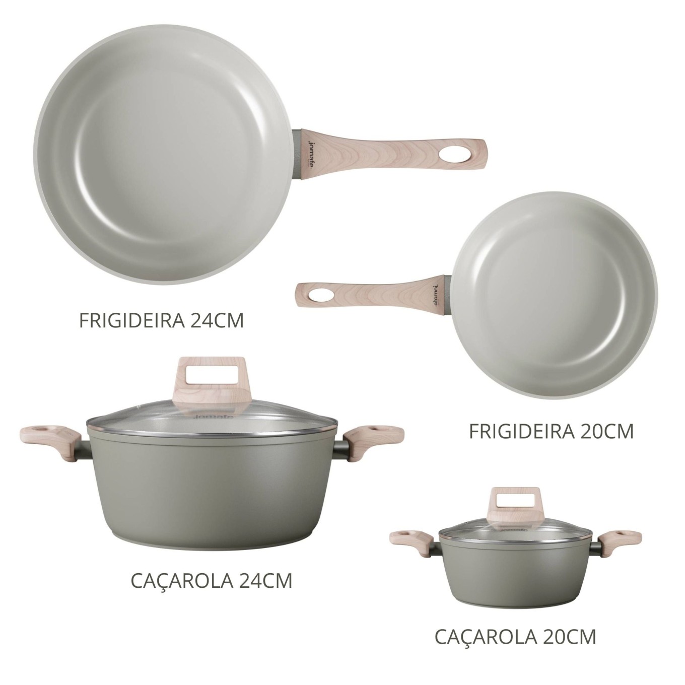 Conjunto Panelas Jade Olive 4 Peças