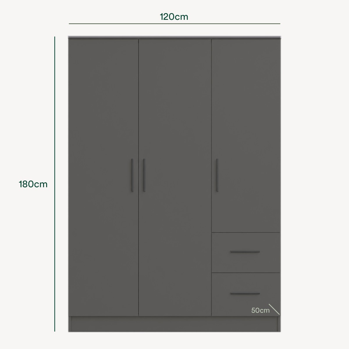 Roupeiro Space (3 Portas + 2 Gavetas)