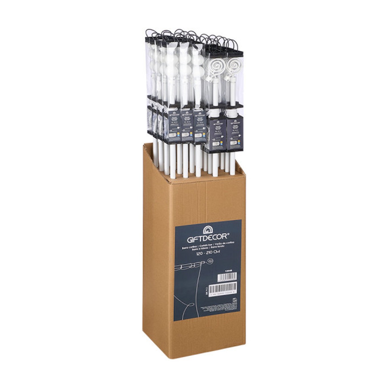 Kit Var�o Extens�vel para Cortinas 120-210cm com Suportes e Terminais Branco