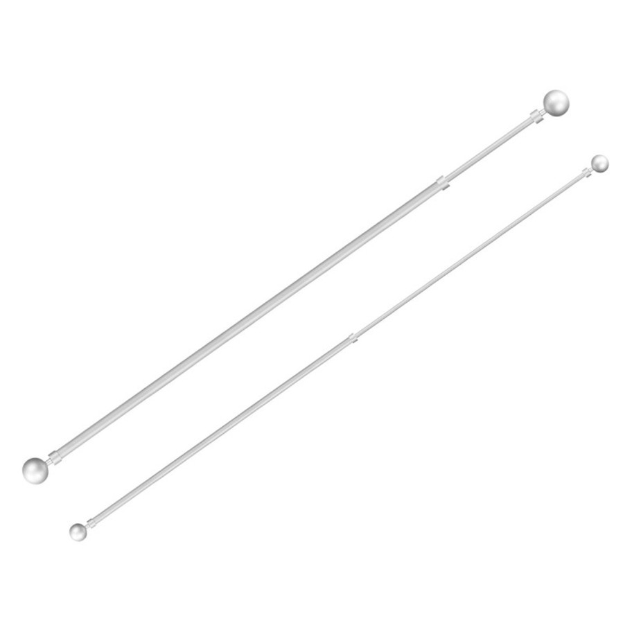 Kit Var�o Extens�vel para Cortinas 120-240cm com Suportes e Terminais Prateado