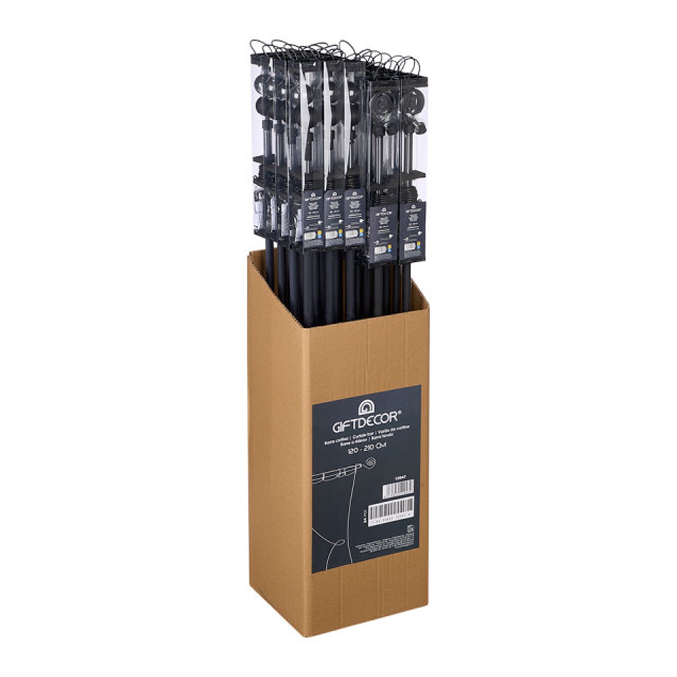 Kit Var�o Extens�vel para Cortinas 120-210cm com Suportes e Terminais Preto