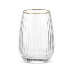 Copo de Vidro com Fio Dourado 400ml