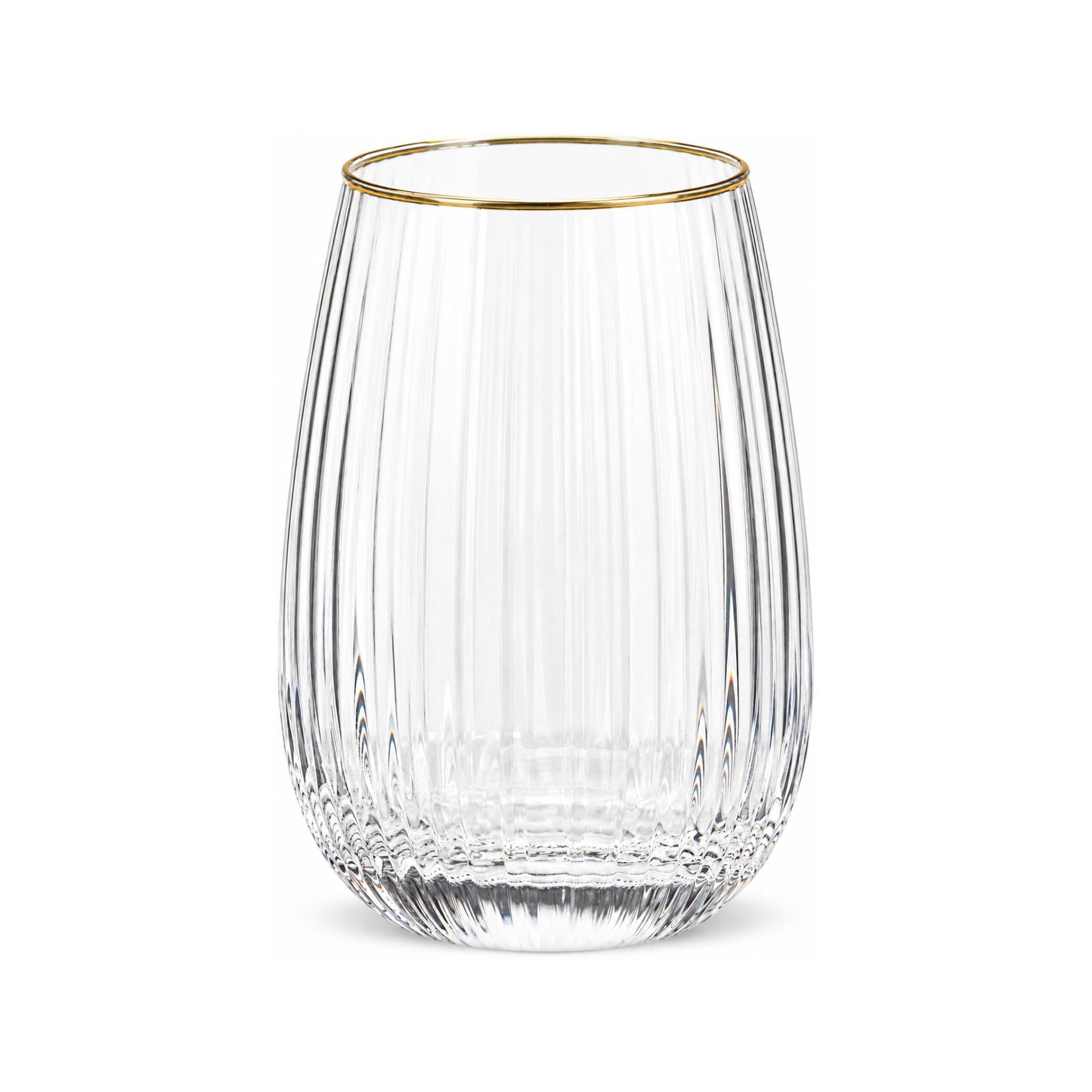 Copo de Vidro com Fio Dourado 400ml