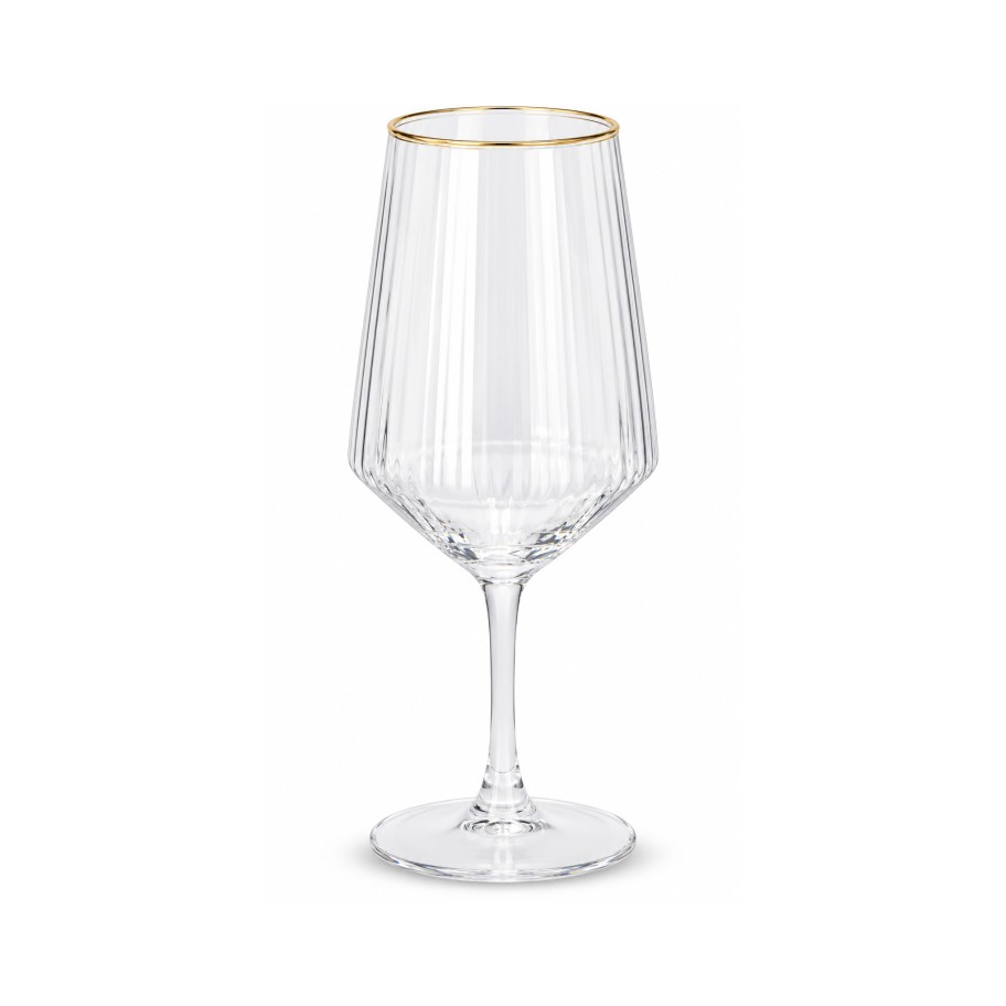 Copo de Vidro de Vinho com Fio Dourado 380ml