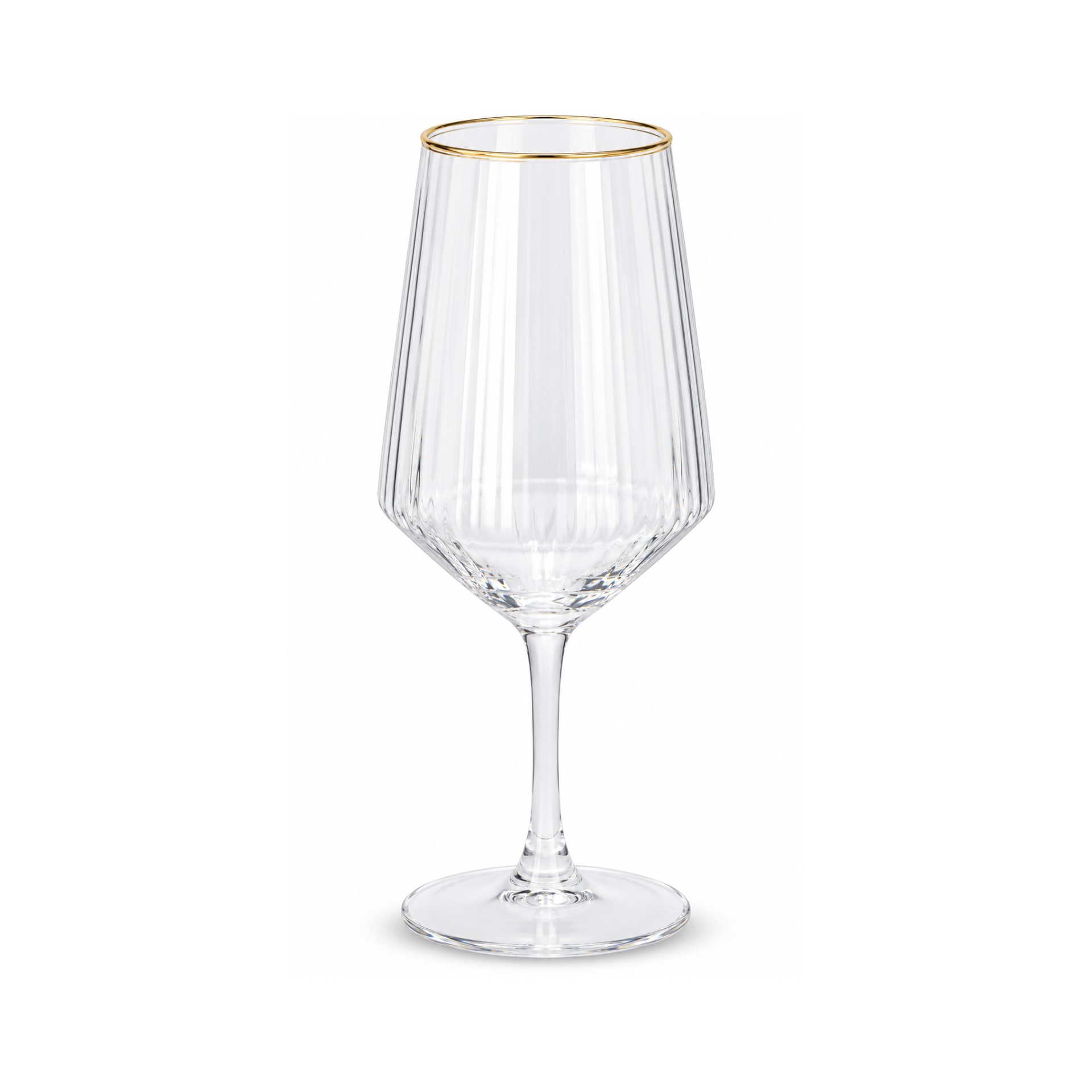 Copo de Vidro de Vinho com Fio Dourado 380ml