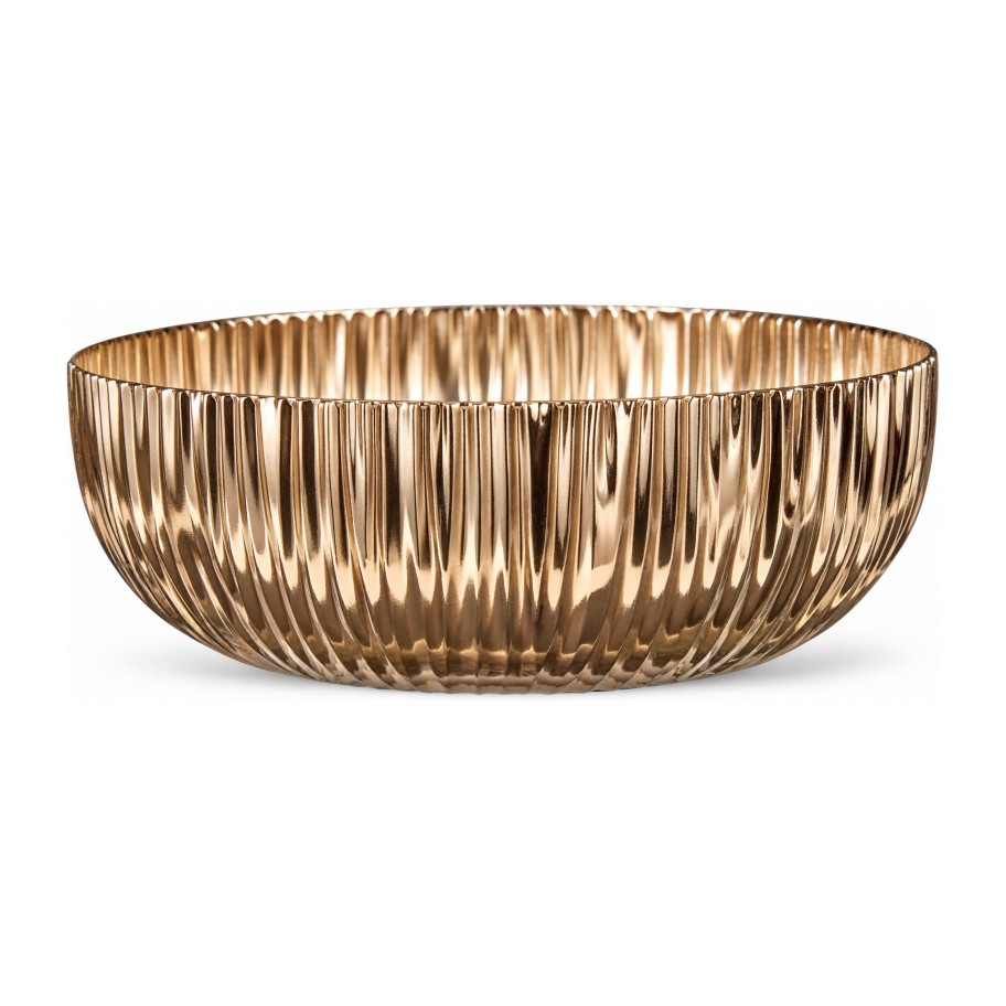 Ta�a Redonda de Metal Dourado 15cm