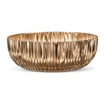 Ta�a Redonda de Metal Dourado 15cm