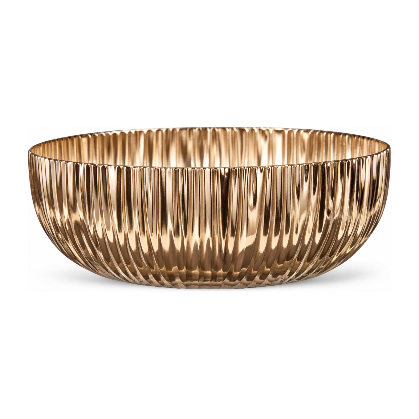 Ta�a Redonda de Metal Dourado 15cm