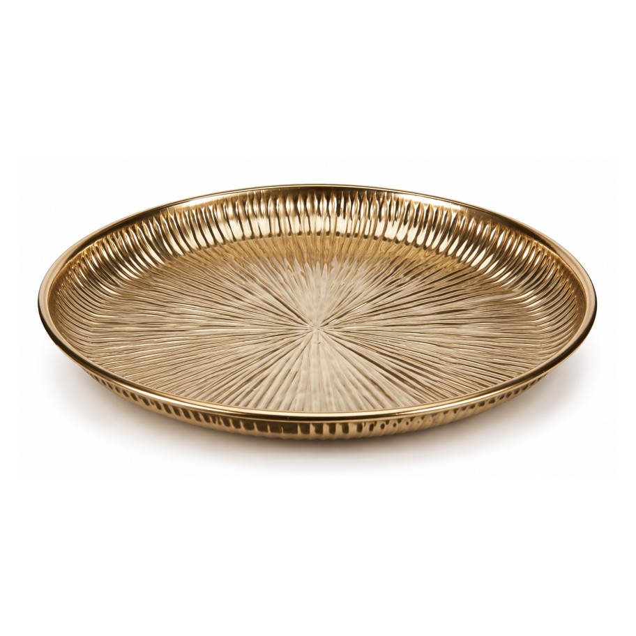 Prato de Metal Dourado 30cm