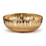 Ta�a Redonda de Metal Dourado 20cm