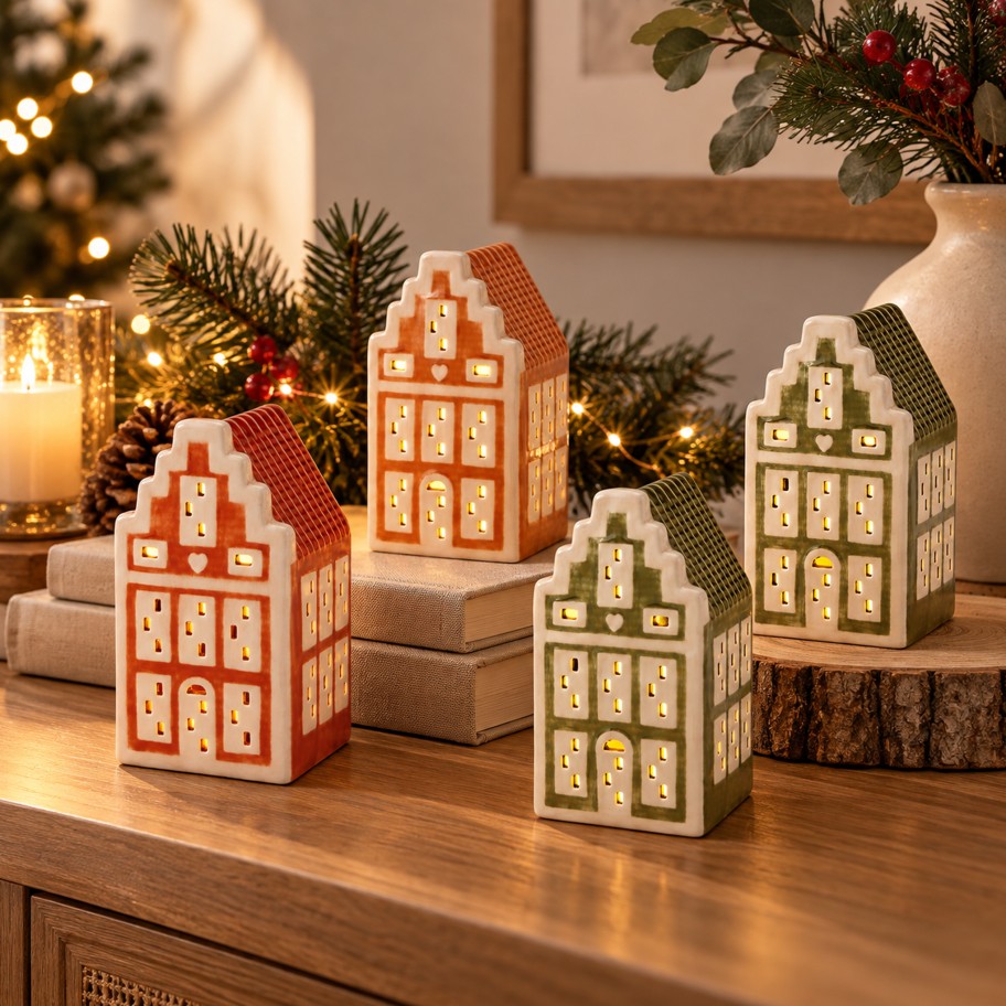 Casa T�pica Amsterd�o com Luz 12cm Sortido