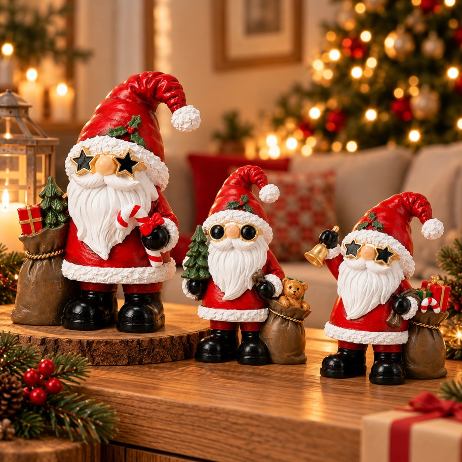 Pai Natal com Saco de Presentes 19cm Sortido