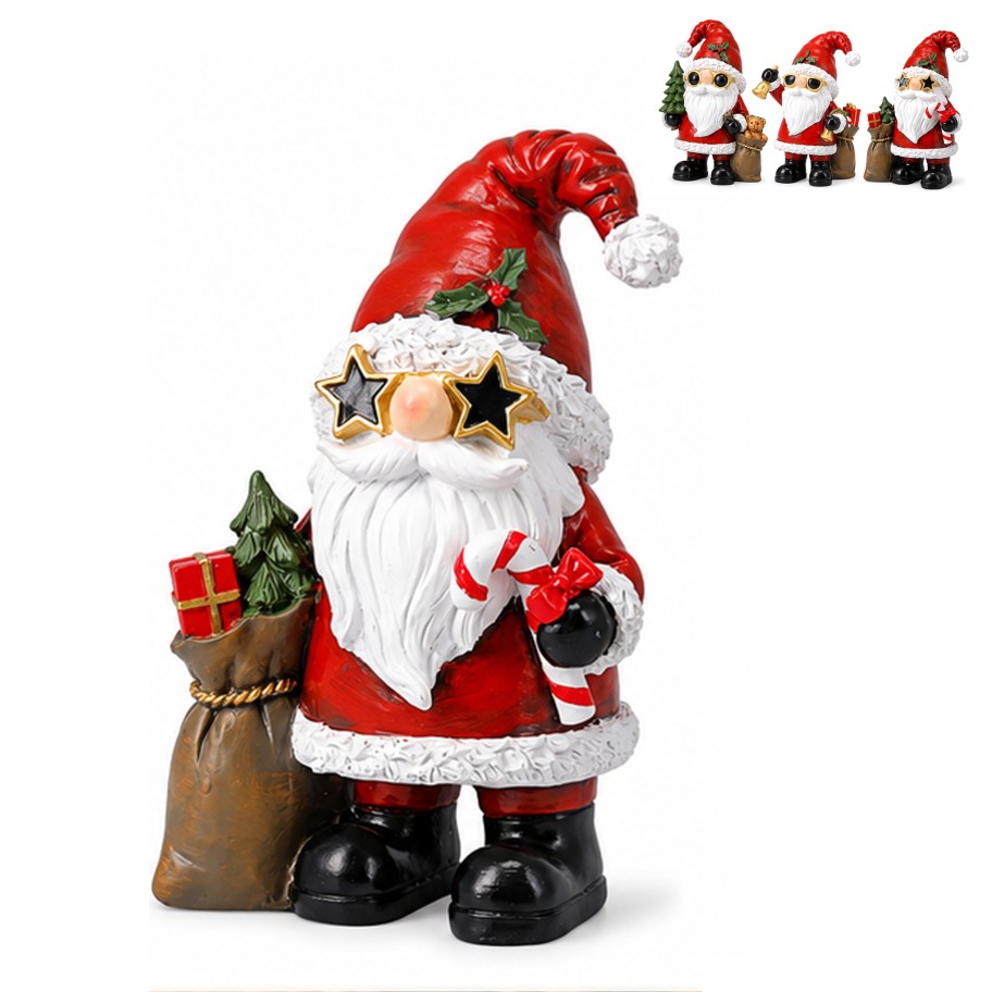 Pai Natal com Saco de Presentes 19cm Sortido