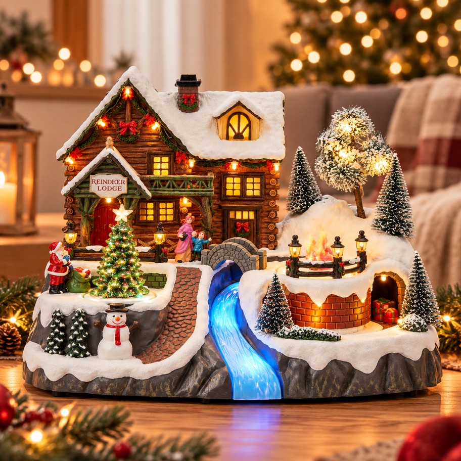 Aldeia de Natal com Comboio, Luz e M�sica