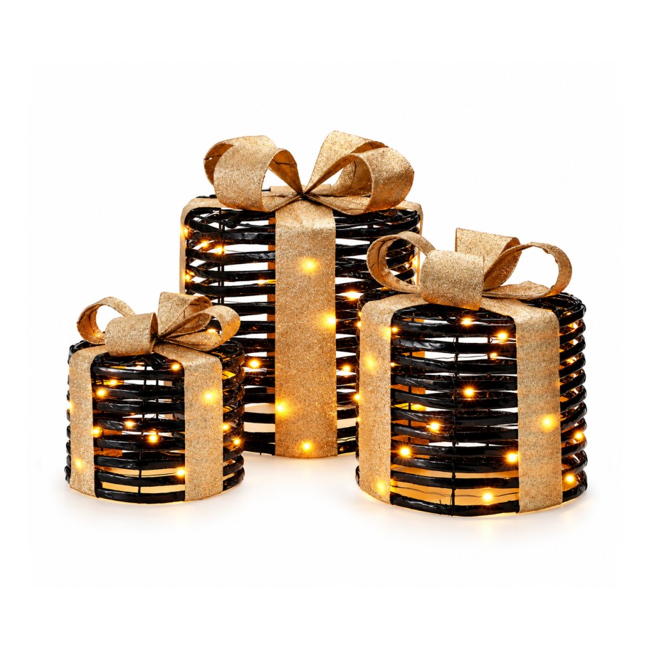 Conjunto de Caixas Presente Redondas com Luz