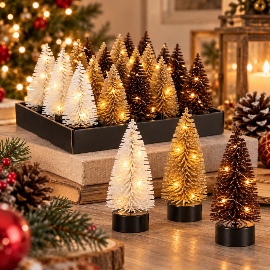 �rvore de Natal com Luz 13cm Sortido