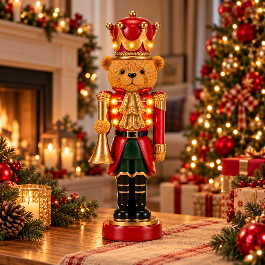 Figura Urso de P� com Luz 46cm Sortido