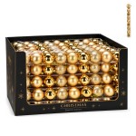 Conjunto de Bolas de Natal Douradas 9x60mm