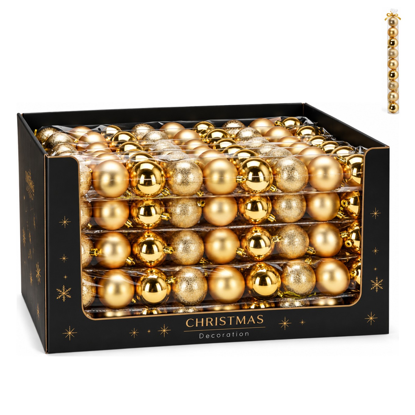 Conjunto de Bolas de Natal Douradas 9x60mm