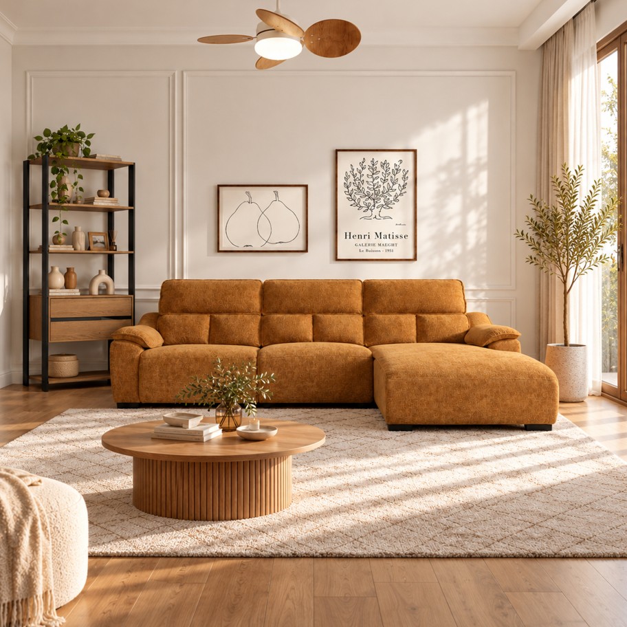 Sofá Chaise Longue Minnesota com Relax Direita