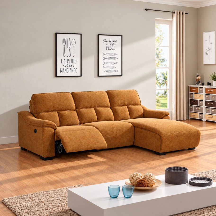 Sofá Chaise Longue Minnesota com Relax Direita