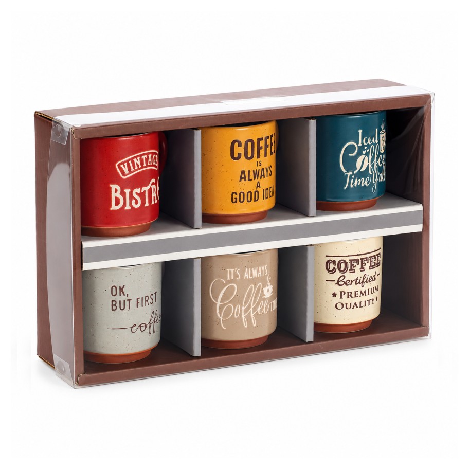 Conjunto de 6 Canecas de Gr�s
